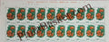 #STP133 - Apples Ashokan Watermark Definitive Number Plate Strip Stamp India 6th Series Rural Prosperity (21)